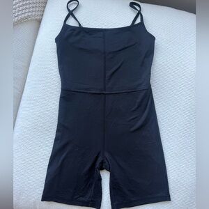 Wilfred Black One-Piece Workout Romper with Thin Straps